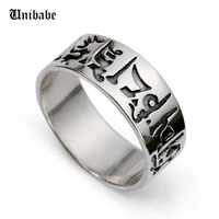 pure silver thai silver 925 rings buddha mantra s925 ring with letter religious script nm