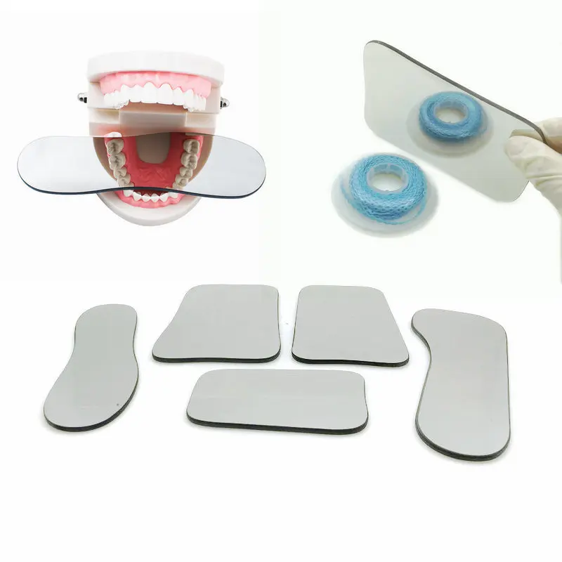 

5pcs Dental Orthodontic Intraoral Photographic Reflector Mirror 2 Sided Rhodium Glass Mirrors With Storage Bag For Dental Clinic