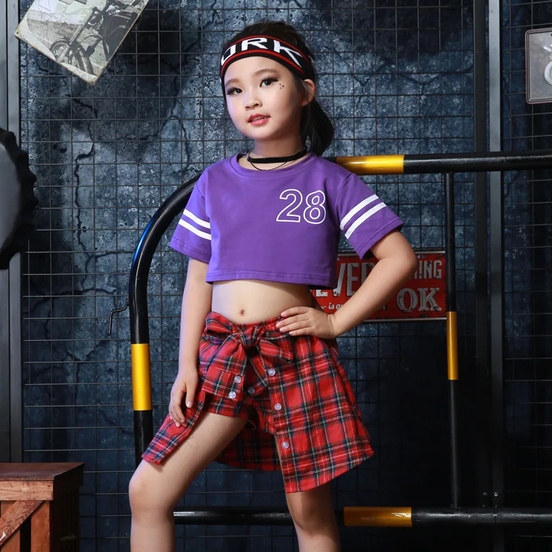 

Summer Girls Plaid Skirt Tied Bow Fresh and Cool Midriff Girls Outfit Streetwear