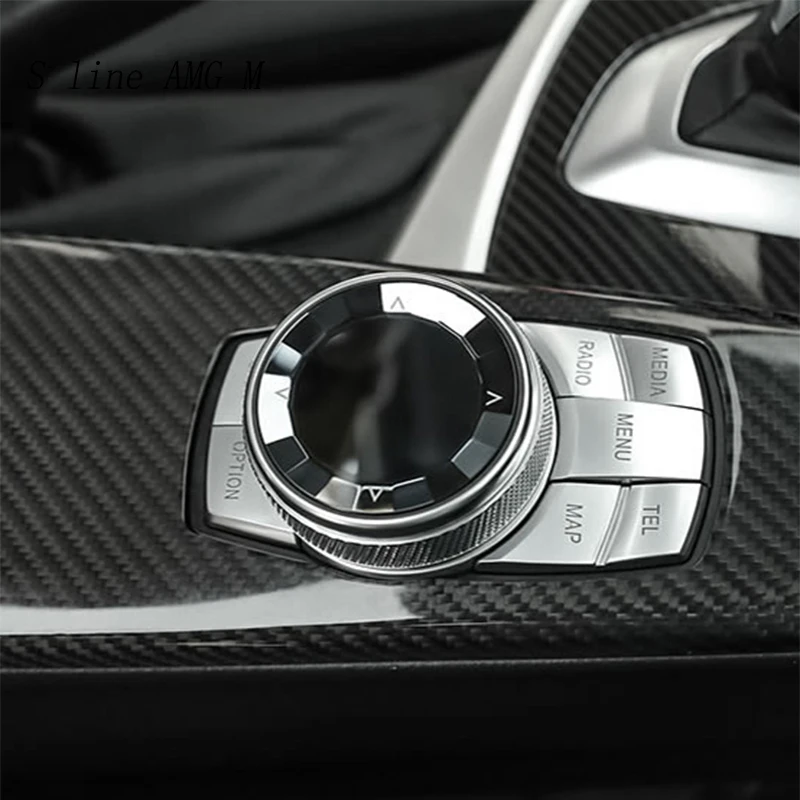 For BMW 5 6 7 Series f10 f18 f11 f12 f13 f01 f02 Car Center control crystal Multimedia Buttons switch Knob Auto Cover Stickers images - 6