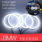 Кольцо с белым ореолом для BMW E30, E32, E34, комплект светодиодов глаза ангела хлопок, гарантия 3 года