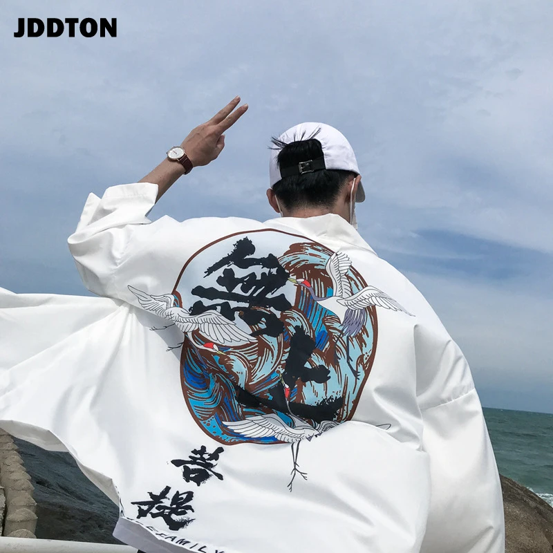 Новое летнее мужское кимоно JDDTON модный кардиган куртки юката тонкая верхняя