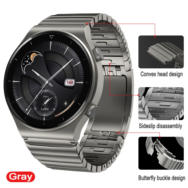 22mm stainless steel bracelet for huawei watch 3 gt 2 pro ecg strap for samsung galaxy watch 46mm gear s3 s2 ceramic strap free global shipping
