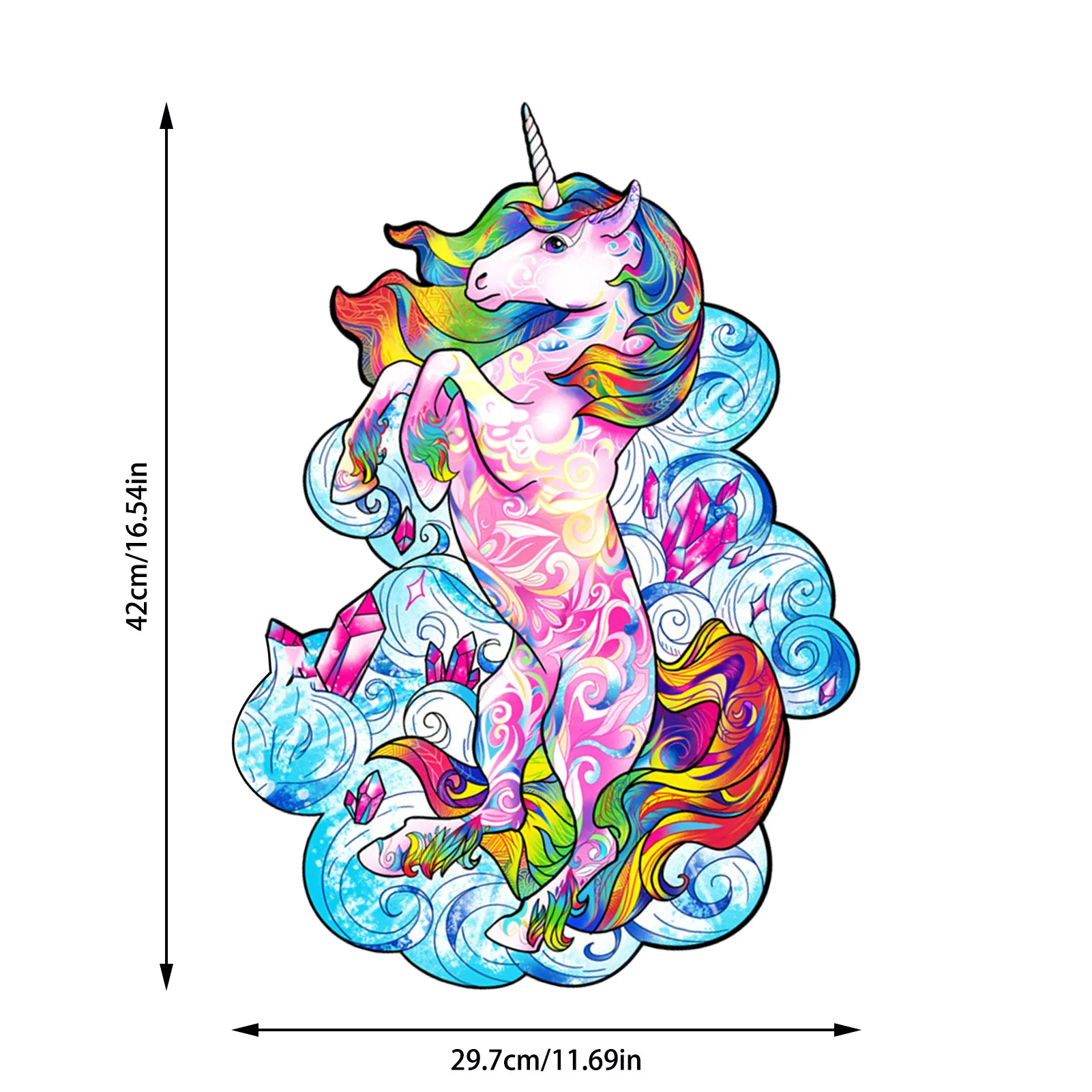 

Wooden Puzzle Children Unique Colorful Unicorn Jigsaw Puzzle Each Piece is Animal Shaped DIY Puzzle Toy for Adults Kids Gifts