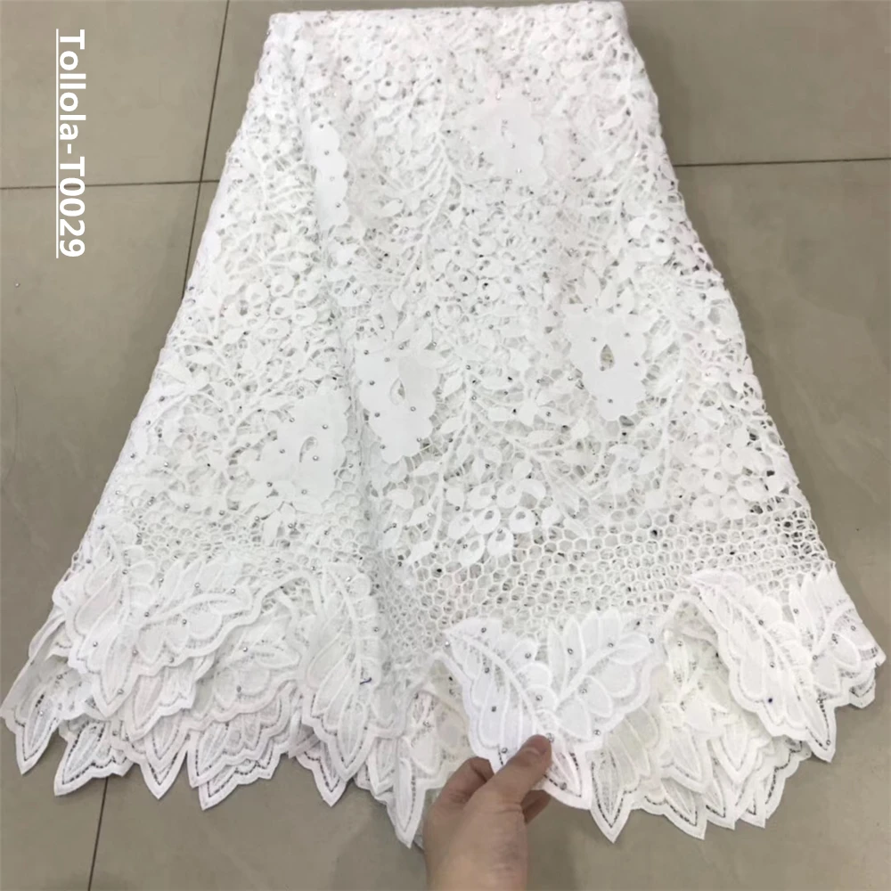 Вода растворимый Африканский шнур кружево ткань с люверсами гипюр кружевами