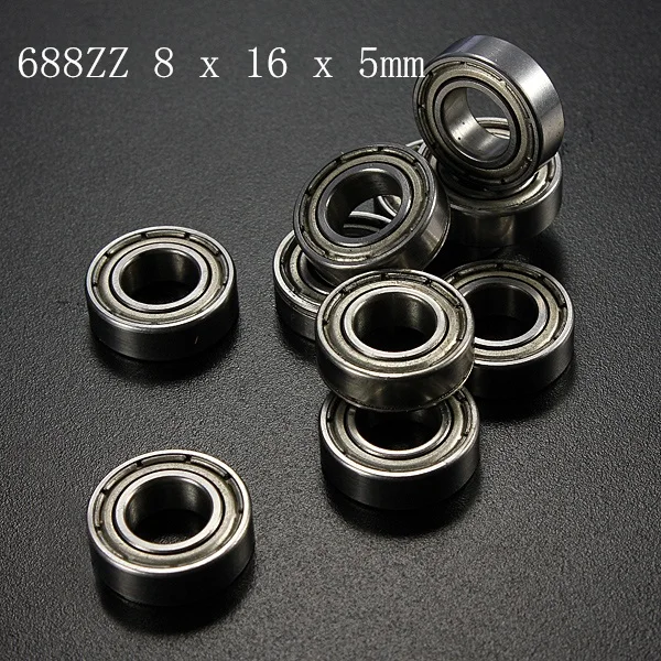 688ZZ 8 x 16 x 5mm 10 шт./компл. 608RS/608-2RS/693ZZ подшипник ABEC-5 скейтборд скутер 608 2RS шарикоподшипник миниатюрный 693ZZ роликовые подшипники комплект - Цвет: 688ZZ 8 x 16 x 5mm