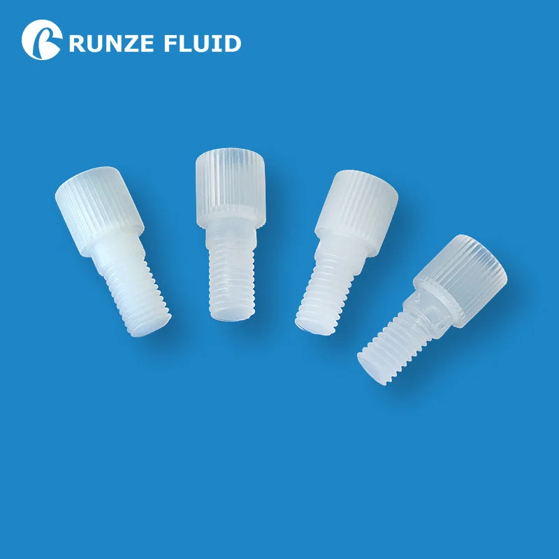 PP PTFE 1/4-28 Штекерная Резьбовая конусная вилка для неиспользованного порта с