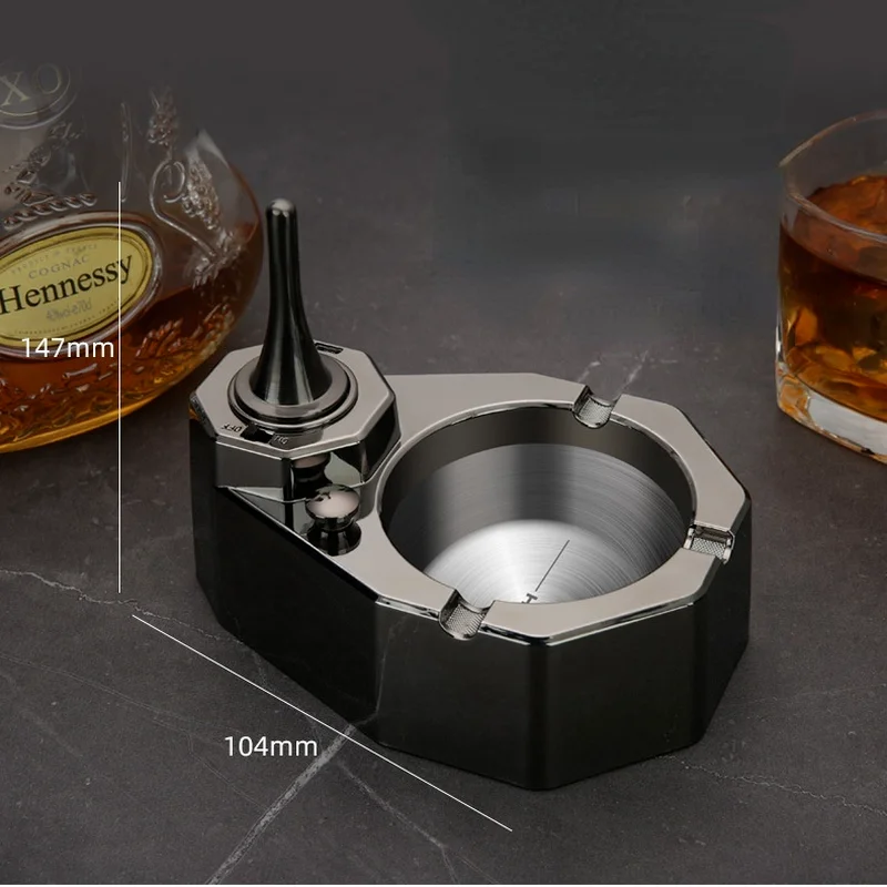 HONEST New Kerosene Charging Hybrid Lighter Ashtray Kerosene Ignition Creative Ashtray Desktop Decoration Ashtray Gifts For Men images - 6