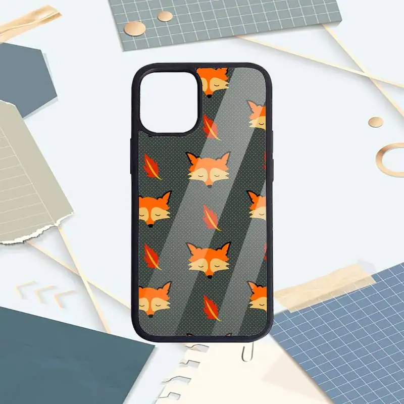 

Cute cartoon animal fox Phone Case PC for iPhone 11 12 pro XS MAX 8 7 6 6S Plus X 5S SE 2020 XR Luxury brand shell funda