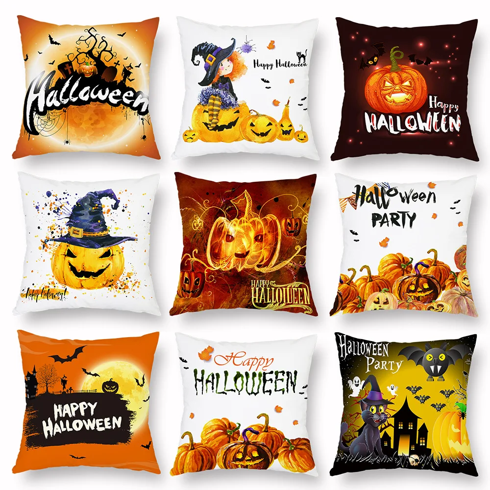 

Halloween Gift Pumpkin Vintage Black Cushion Cover Decorative Pillows Case for Sofa Car Couch Bar Home Decoration Accessories