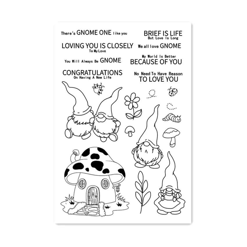 Прозрачные штампы в виде грибов 11*16 см/Силиконовые пломбы роликовые для