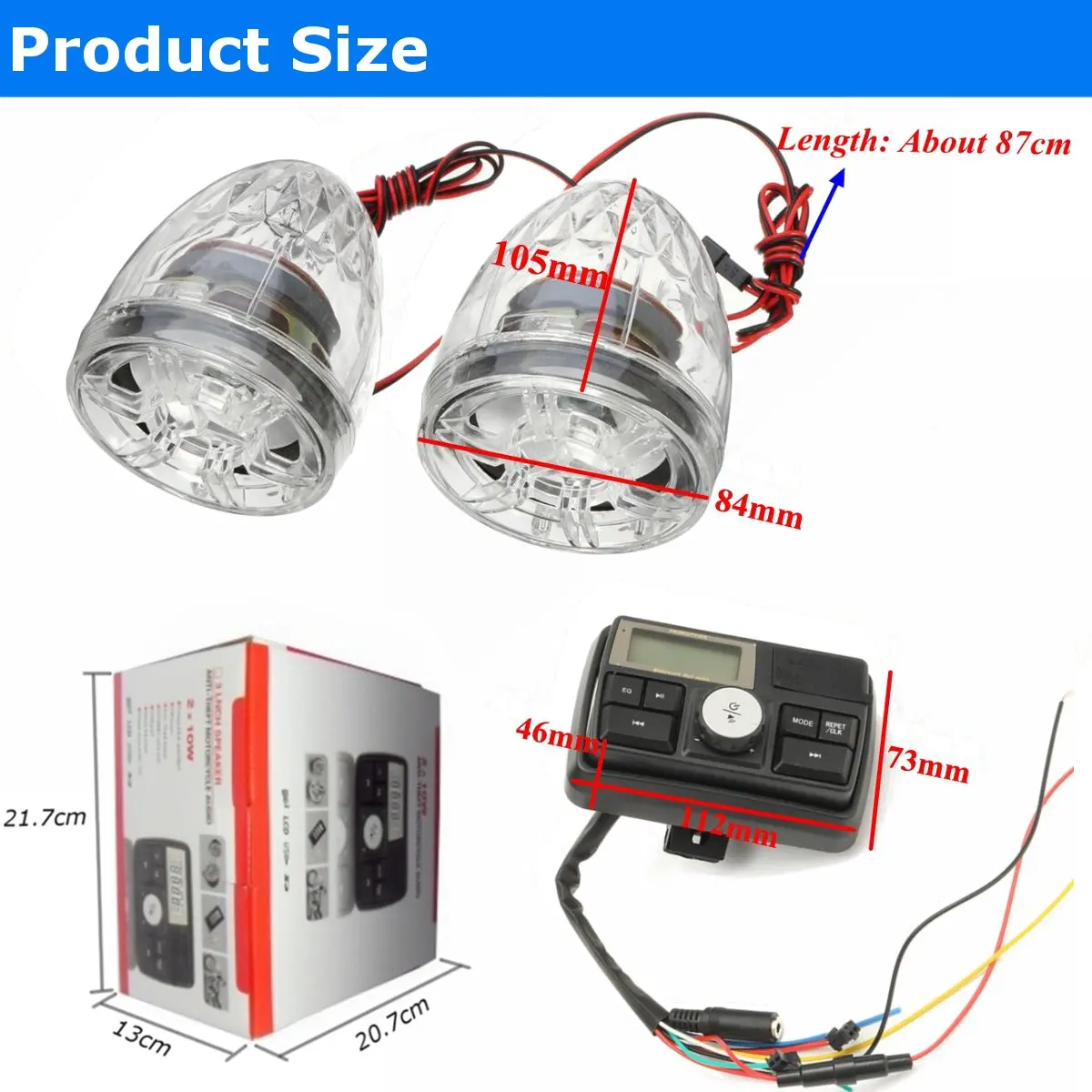 Руль автомобиля аудио Радио стерео 2X колонки музыкальный усилитель
