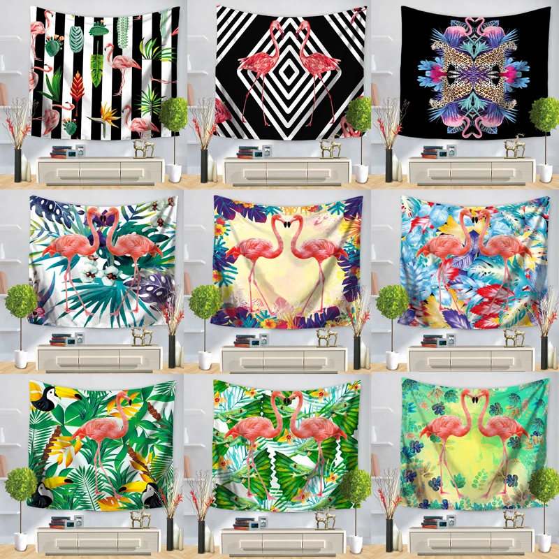 Гобелен в виде фламинго Настенный Коврик для купания стиле хиппи домашний декор