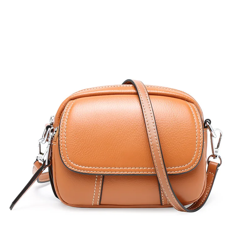 

Mini Leather cowhide women's bag in and summer fashionable small round Single Shoulder Bag Messenger Bag lykj-yxy