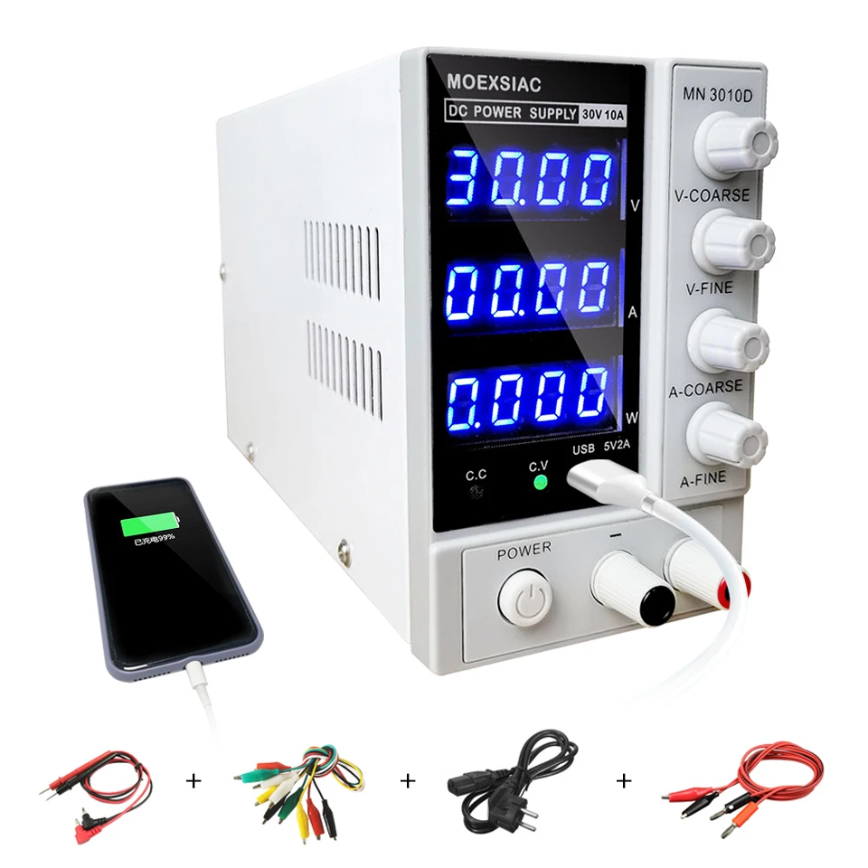 

NEW Mini 3010D DC Power Supply Adjustable 30V 10A 4 Digital USB Lab Bench Source Voltage Regulator Switching Laboratory Power