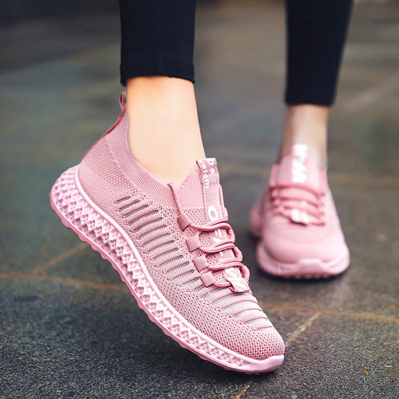 

2021 new summer soft-soled flying woven running shoes casual fashion Women's shoes sneakers zapatillas mujer chaussure femme