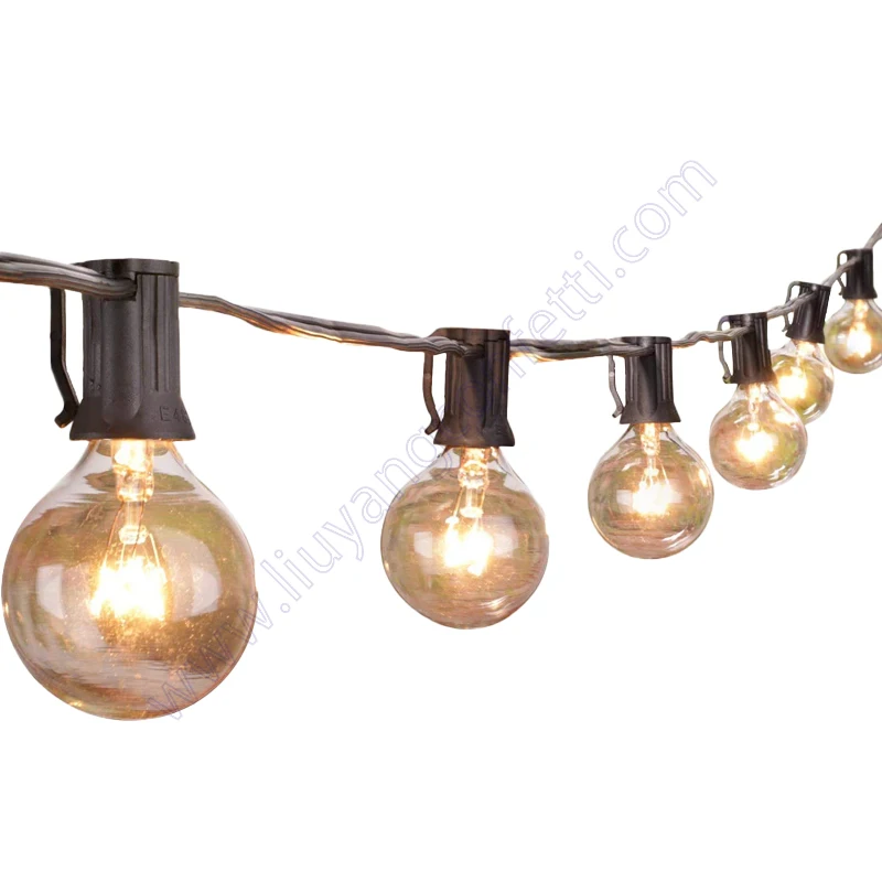 

100ft G40 Globe Patio 104 Edison Glass Bulbs Ul Listed Waterproof Hanging Backyard Balcony Deck Party Decor Outdoor String Light