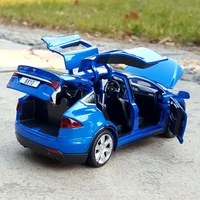 132 tesla mode x mode 3 model s alloy car diecast model toy vehicle pull back mini metal car simulation collection toys boys