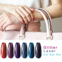 8ml cats eye magnetic nail gel polish shiny glitter semi permanent gel soak off base top coat uv lamp nail art design lacquers