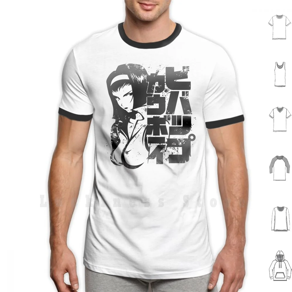 059 Faye Blk Jap Футболка с принтом 100% хлопок новая крутая футболка Cowboy Bebop Yexart Bounty Hunter Sexy