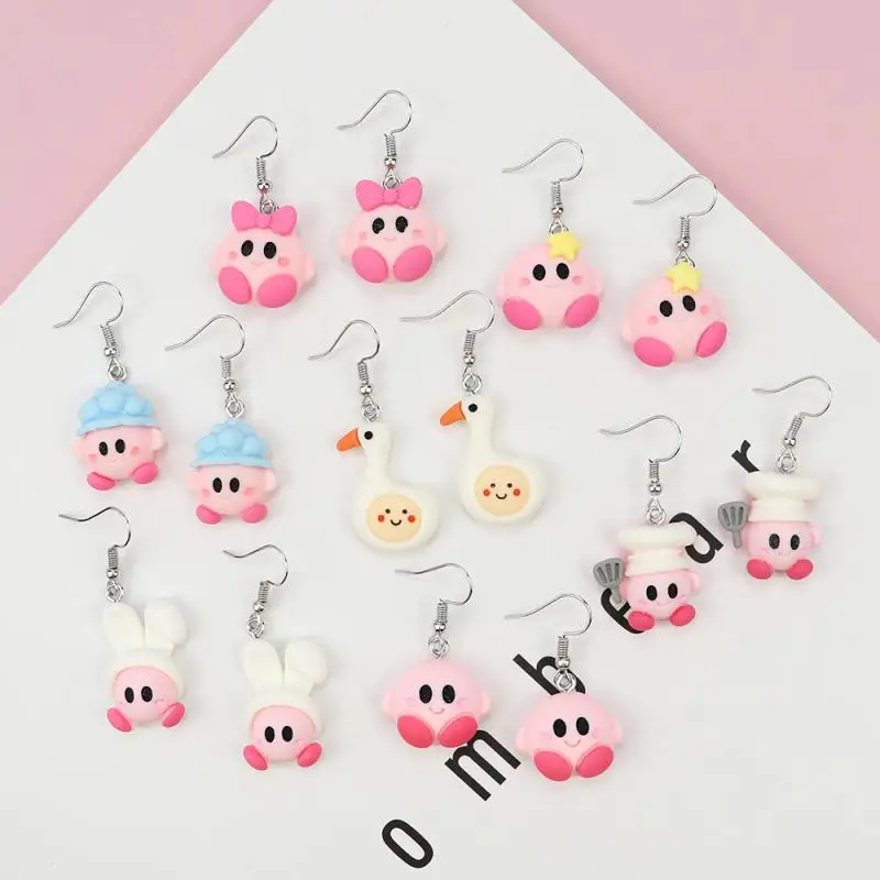 Серьги-гвоздики KAWAII Kirby из мультфильма аниме серия серьги куколка ювелирные