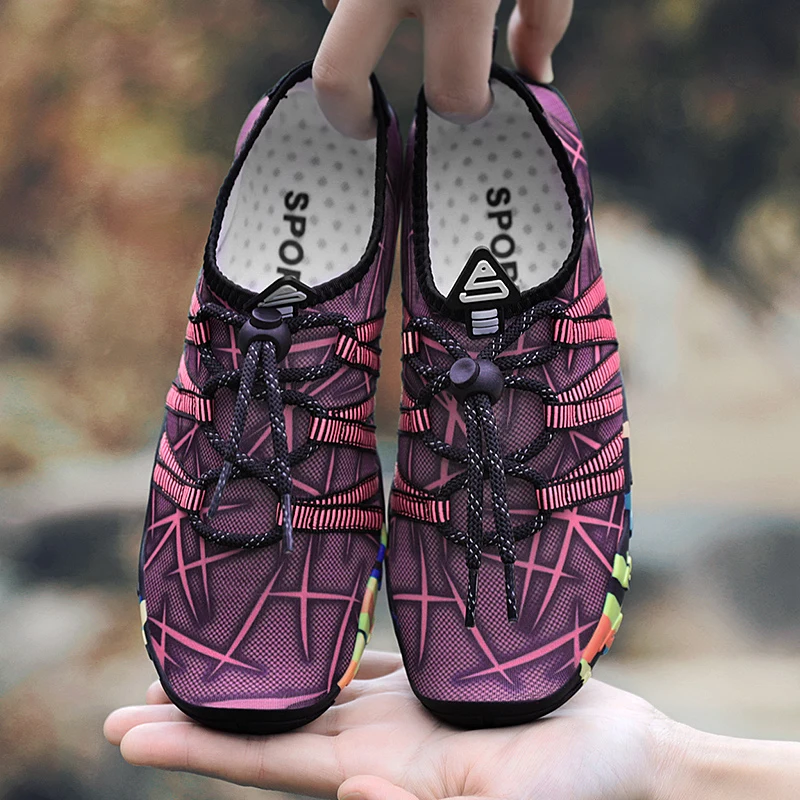 

The Latest Couple Outdoor Hiking Running Fitness Breathable Shoes Wading Upstream Beach Swimming Quick-Drying Water Sports Shoes