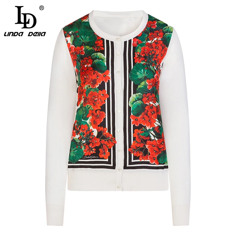 Женский вязаный свитер LD LINDA DELLA винтажный шерстяной кардиган с длинным рукавом и