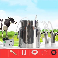 5l electric milking machine for cattle goat pulsating milking machine stainless steel milker bucket farm livestock tools
