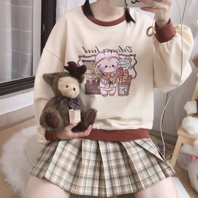 

ZOGAA Kawaii Hoodie Women Autumn Winter Print Fashion Women Sweatshirt Cute Long Sleece Tops Plus Size Loose Casual Hoodies