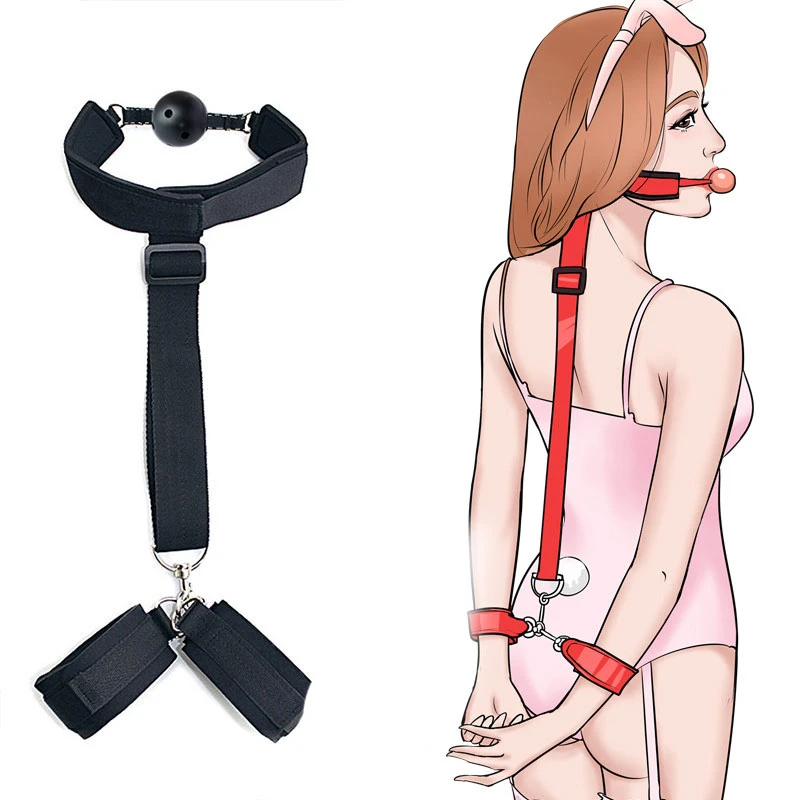 

Sex Bondage Adjustable Restraint Fetish Slave Handcuffs Ankle Cuffs Adult Erotic Sex Toys For Woman Couples Games BDSM Gag