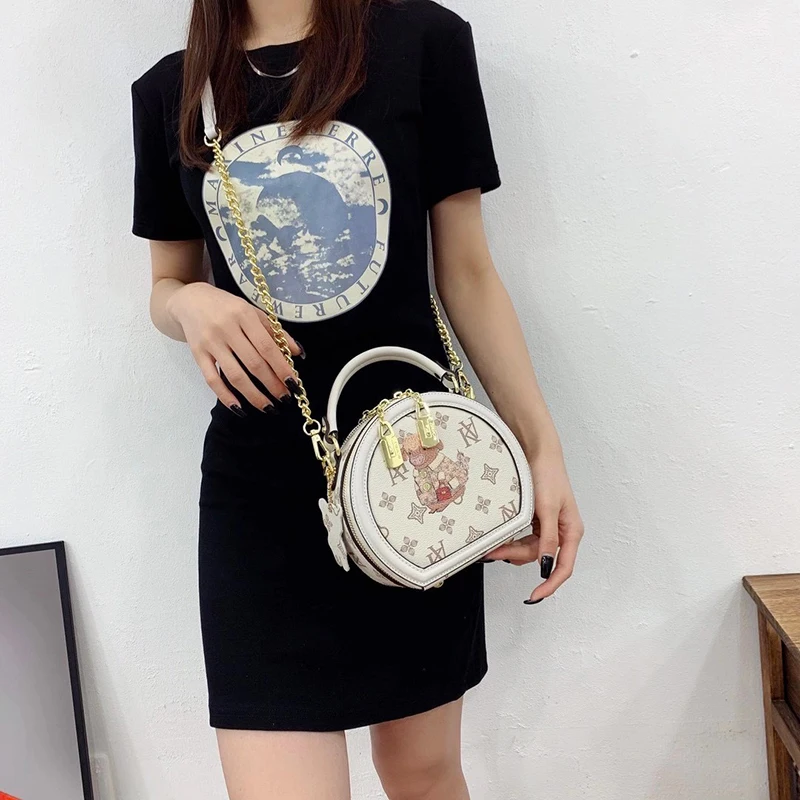 

Genuine Leather Small Round Handbags Luxury Brand Designer Purse and Handbag Ladies Single Shoulder Crossbody Bag Channels Bolso