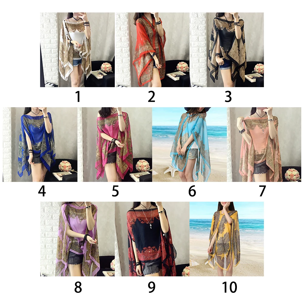 Женские летние шифон Готический в цветочек с отложным воротником свободные