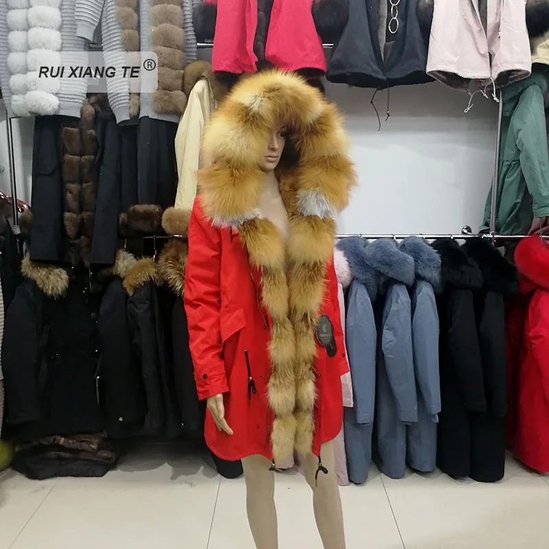 Модная женская парка из натурального меха лисы, пальто из натурального меха кролика рекс с капюшоном, пальто из натурального меха для длинной зимы