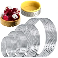 468pcs circular quiche tart ring mousse cake cake mould porous french dessert circle for kitchen pastry baking decor tools