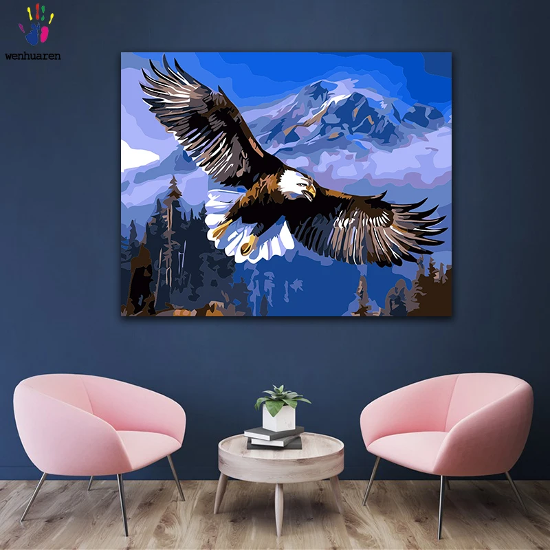 DIY картинки для раскраски по номерам с цветами Dapeng wings flying eagle картина рисования в