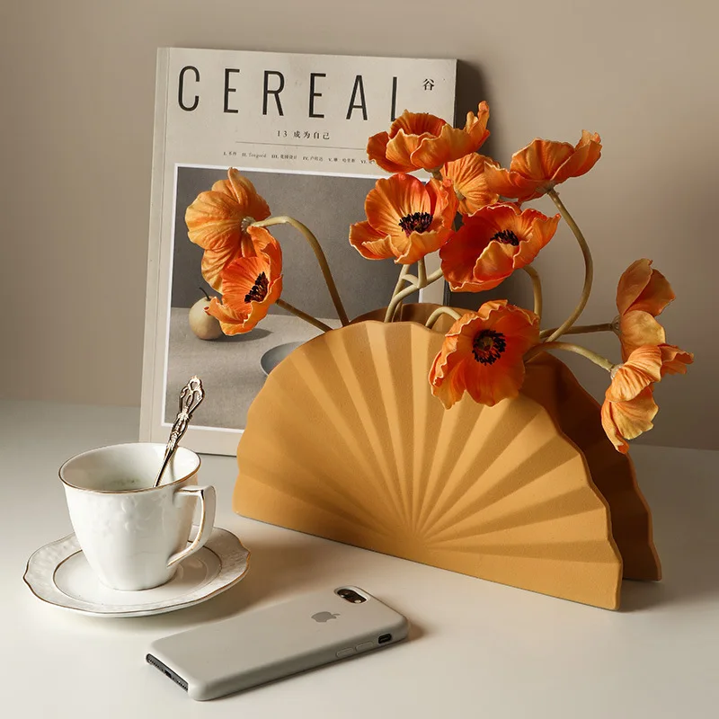 Скандинавская ваза с рисунком Morandi керамическая Цветочная композиция в стиле