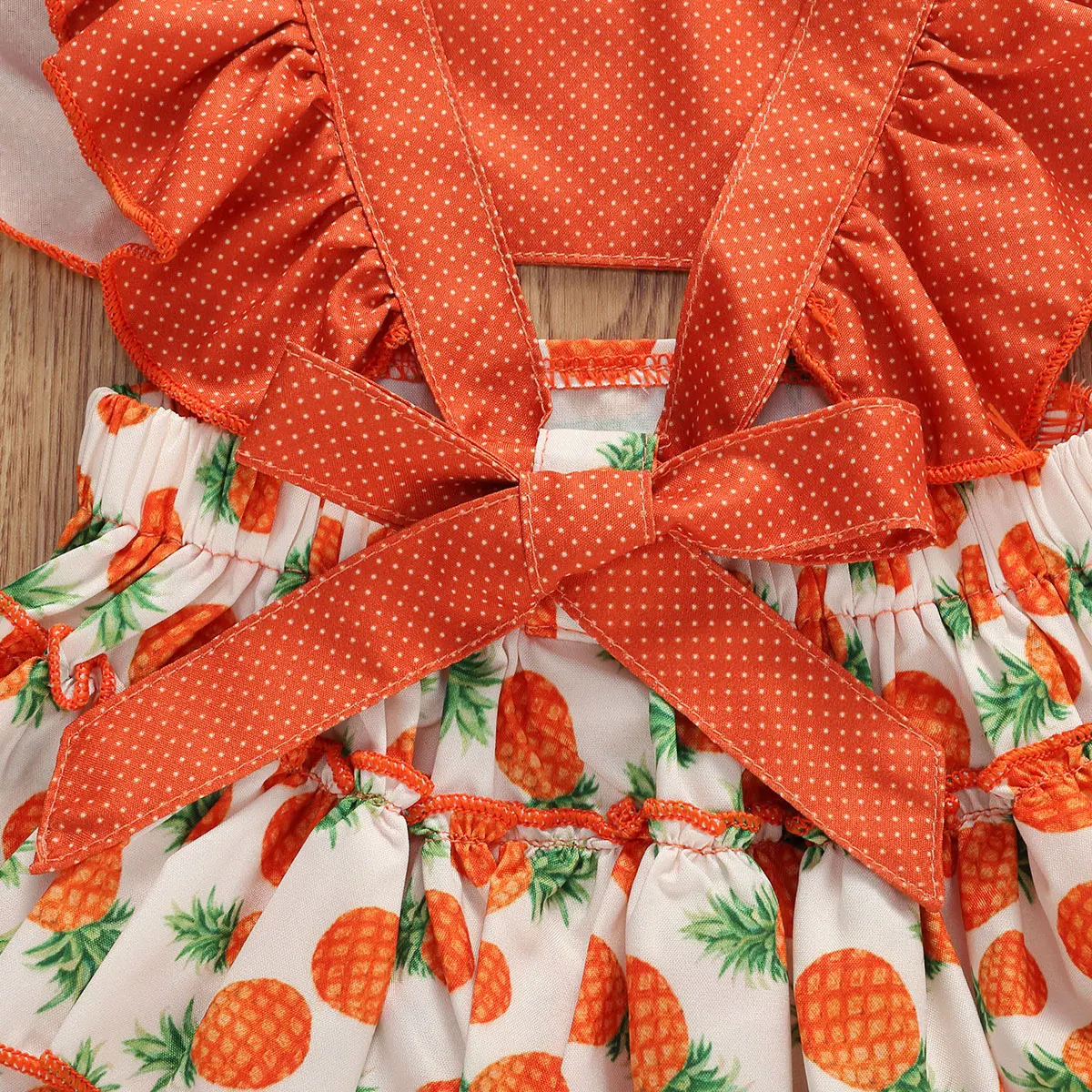 Комбинезон для новорожденных девочек 0-24 месяцев с оборками и фруктами