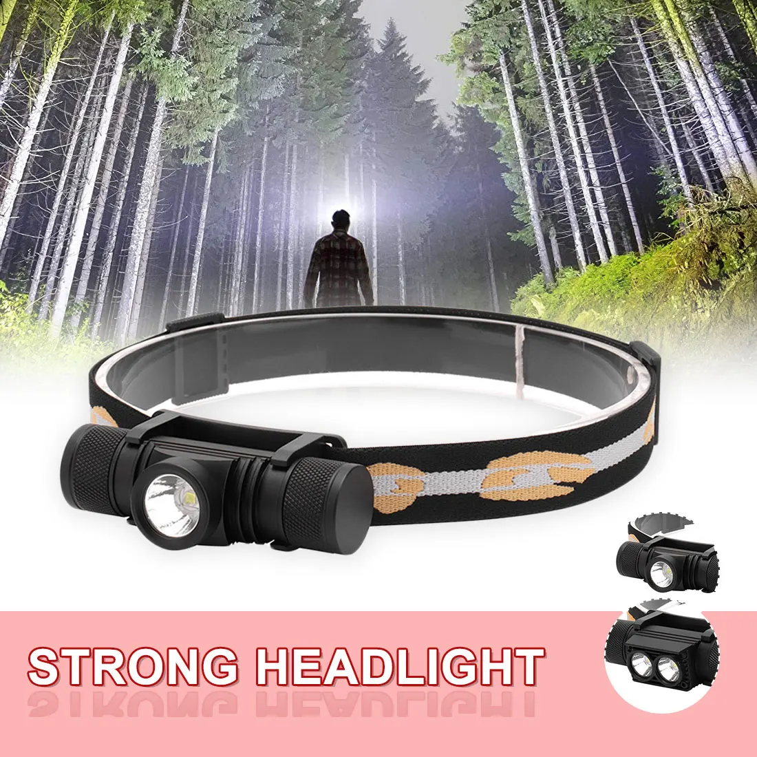 

LED Headlamp USB Rechargeable Flashlight 18650 Battery Headlight Torch Camping Light Waterproof Work Lamp High Quality Lights