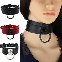 gothic leather choker necklaces punk hip hop trendy grunge style black necklace for women girls fashion jewelry gifts