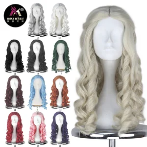 Женский Длинный светлый парик Miss U, вьющиеся волосы в стиле королевы, маскарадный парик на Хэллоуин для взрослых и детей