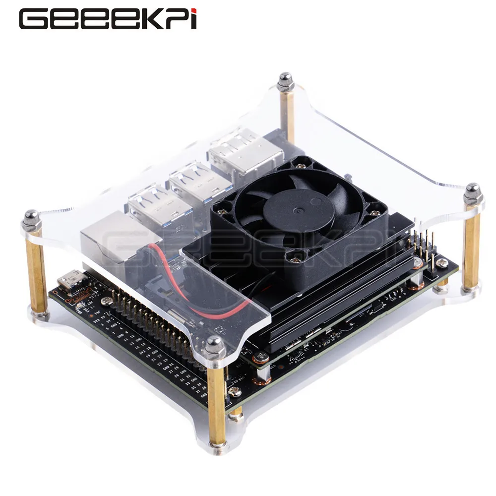 Прозрачный акриловый чехол GeeekPi корпус типа A / B с охлаждением для NVIDIA Jetson Nano B01
