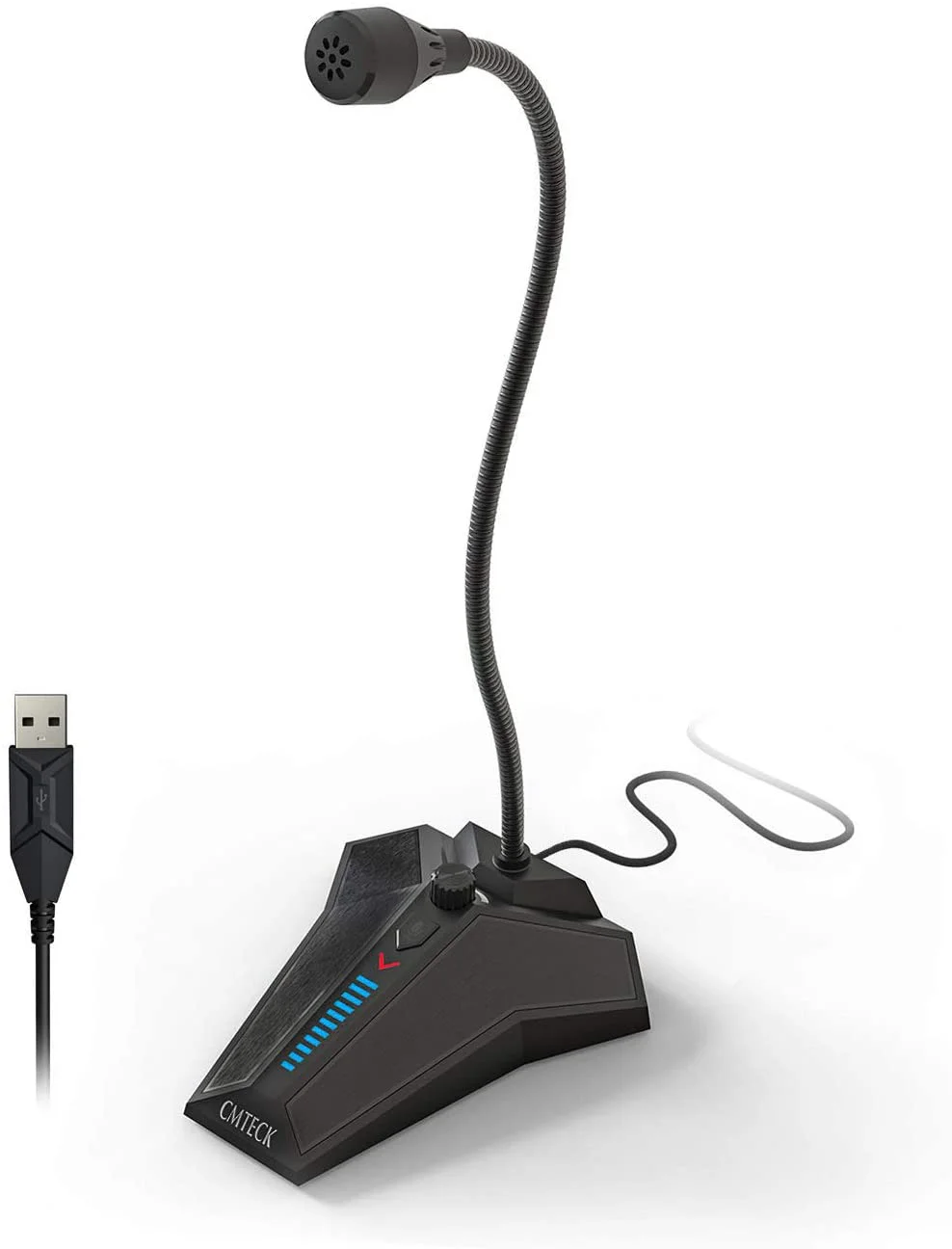 Настольный микрофон Fivetk USB кнопка отключения звука светодиодный светодиодным