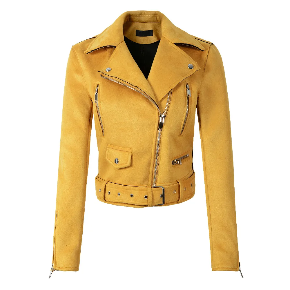 Женская куртка из мягкой замши и искусственной кожи Осень зима 2021 матовая Милая