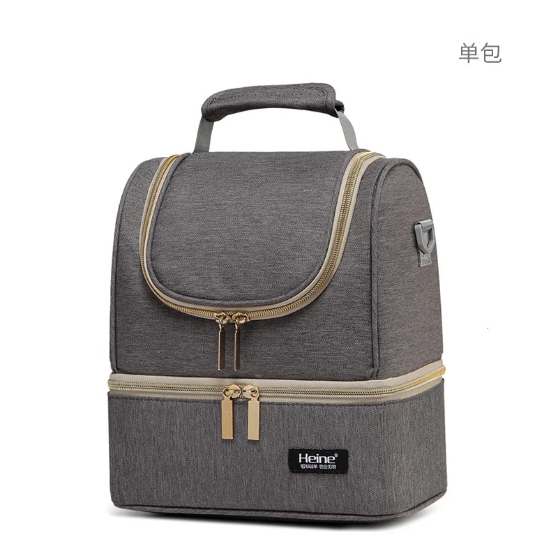 Grey Set Изоляционная сумка для грудного молока, охладитель для молокоотсоса, для хранения, рюкзак для беременных, двойной слой, свежая бутылочка для кормления, Офисные Сумки для мам - Цвет: Grey Set