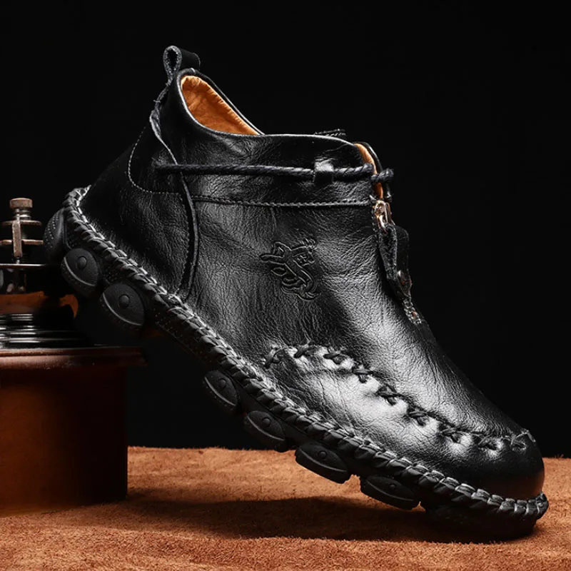 Мужская обувь Осень-зима мужские ботинки из коровьего спилка прогулочная