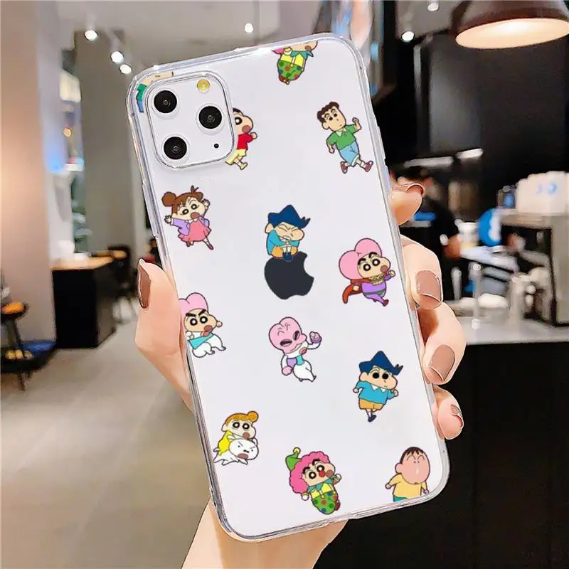 

Anime cute Crayon Shin-chan Phone Case Transparent soft For iphone 5 5s 5c se 6 6s 7 8 11 12 plus mini x xs xr pro max