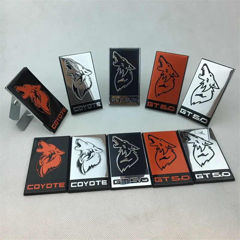 

9.7x5.5CM Car Styling Car Front Grille Emblem Badge Rear Trunk Side Sticker For Ford GT5.0 COYOTE Auto Accessories