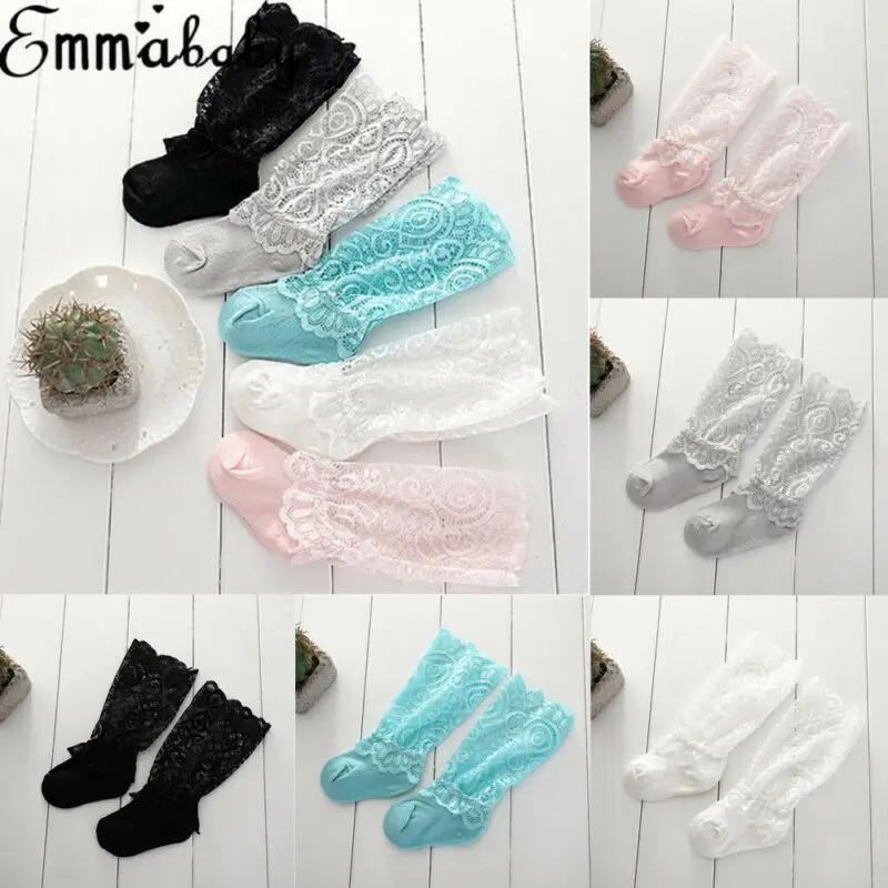 Детские кружевные носки для маленьких девочек детские гольфы с оборками и