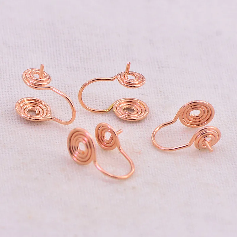 

Simple U Shaped Earring Accessories Multicolor Metal Spiral Disc Ear Clips DIY Handmade Fashion Accessories 100 Pieces /set