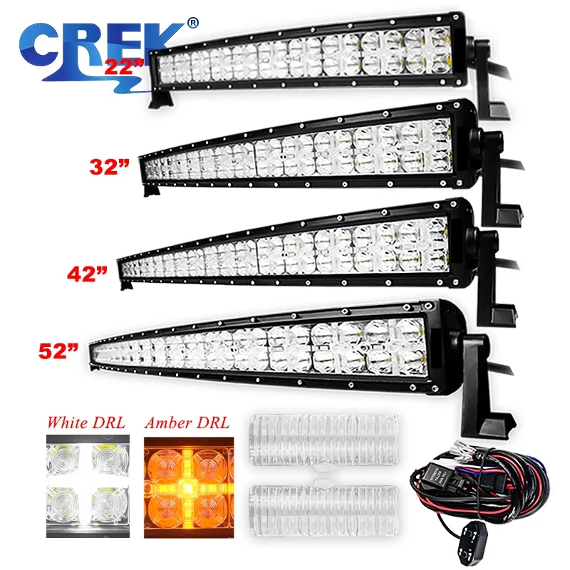 CREK 7D 22 32 42 5" изогнутый внедорожный светодиодный рабочий светильник, 2 режима ATV 4x4 4WD светодиодный светильник для Jeep 4WD 4x4 внедорожный внедорожник ATV грузовик